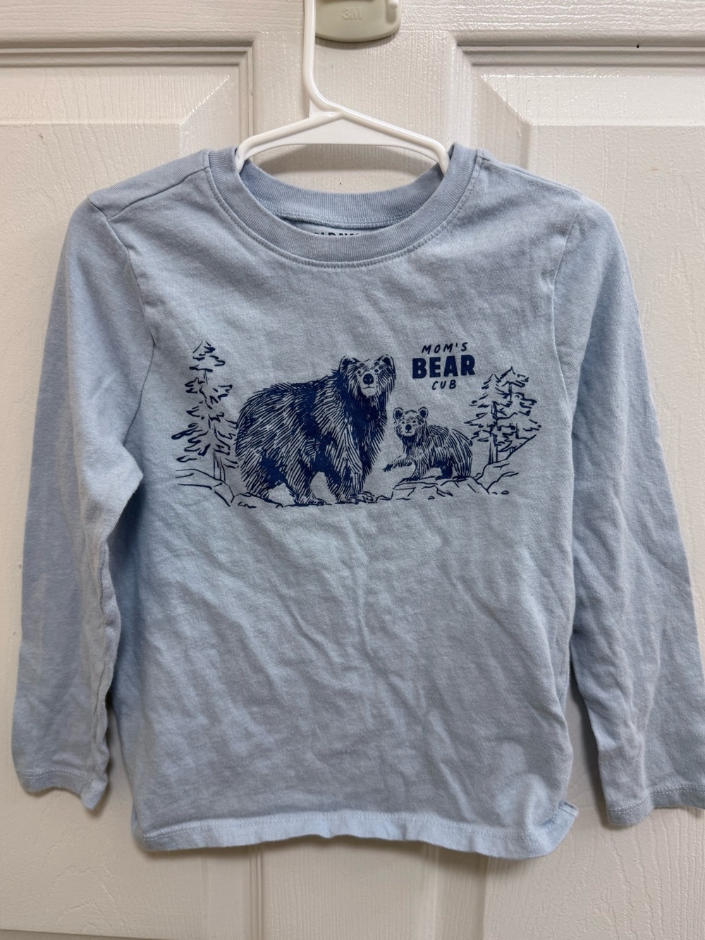 Old Navy Mom's Bear Cub Light Blue Kids Long-Sleeve Tee, Size 5T